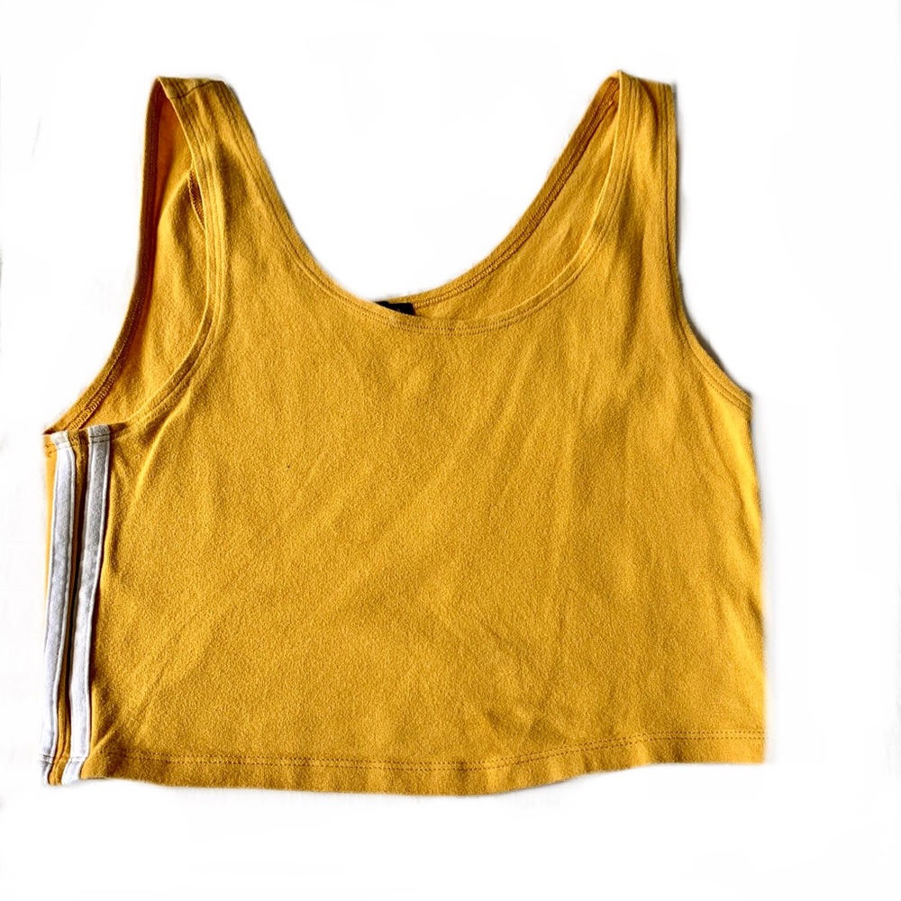 two sided lined mustard yellow crop top.